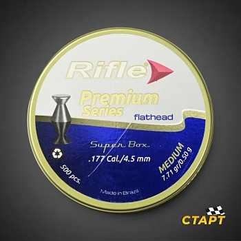 Пули пневм. "Rifle Premium Series Flathead Medium" кал 4,5 мм 0,50 гр (500 шт)
